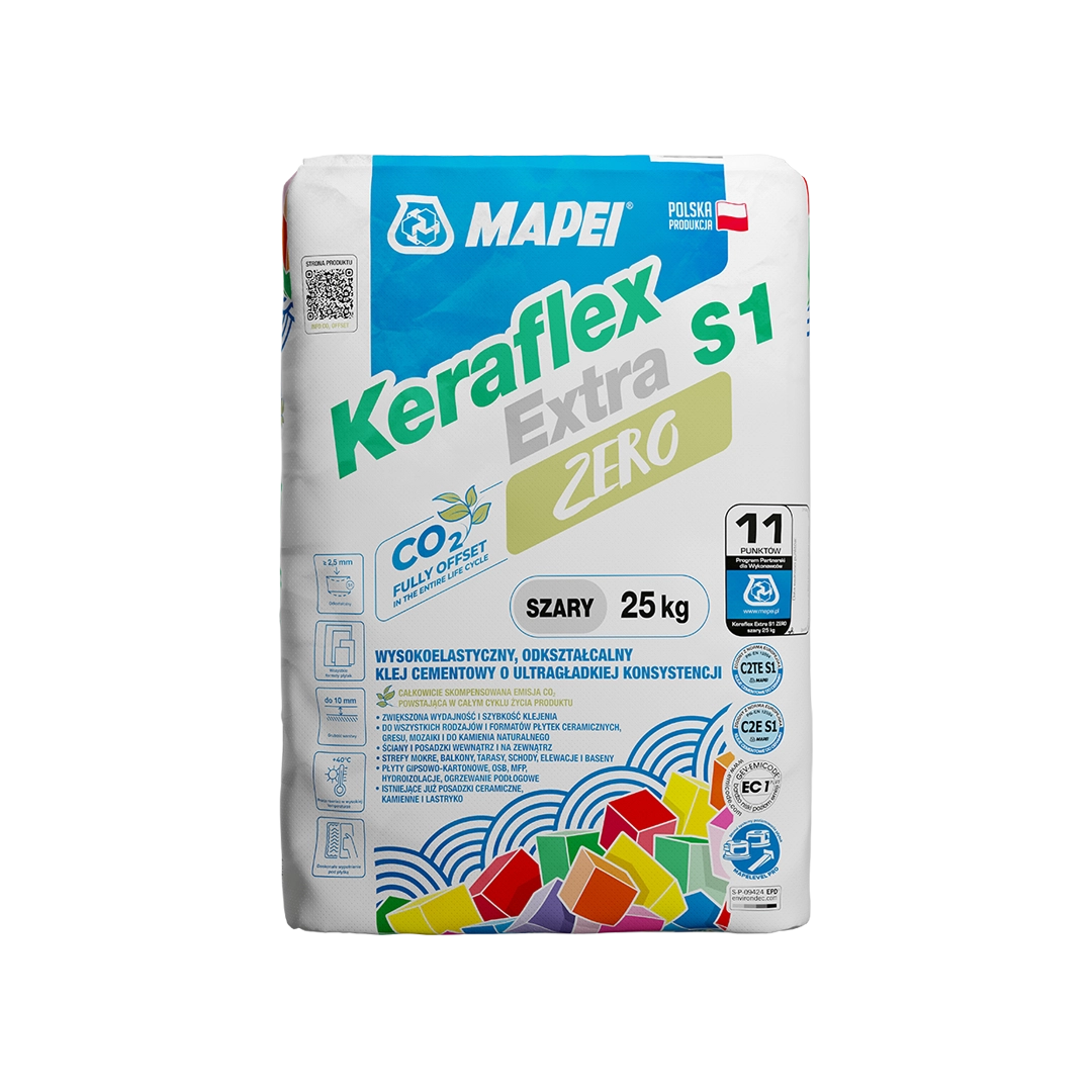 Wysokoelastyczny klej cementowy Keraflex Extra S1 Zero MAPEI