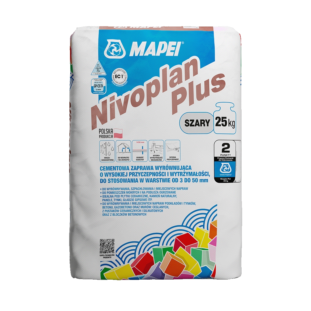 Zaprawa wyrównująca do ścian i podłóg Nivoplan Plus MAPEI